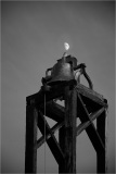 Historic bell tower silhouetted against the sky, a remnant of civic life.