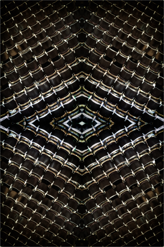 Intricate patterns weave a tapestry of shadows and light, forming a mesmerizing labyrinth.