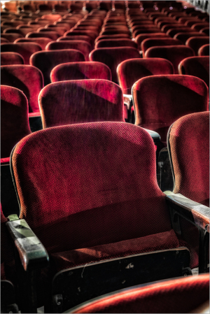 Repeatining patterns.  Movie theater seats.