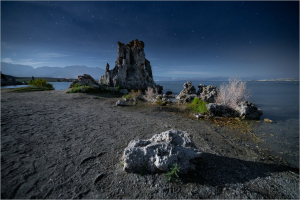 Mono lake in moonlight