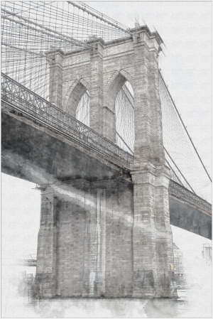 Brooklyn Bridge with sketchy effect added.