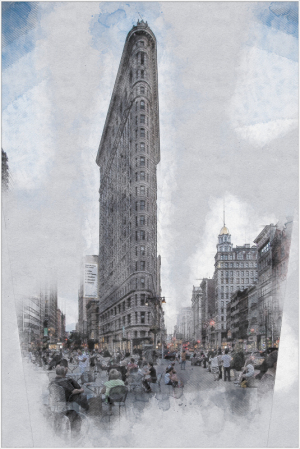 Flatiron with sketchy effect