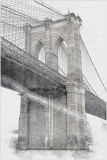 Brooklyn Bridge with sketchy effect added.