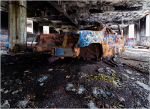 Burned out car
