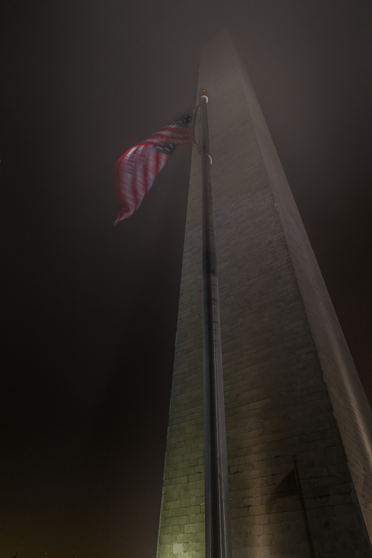 Fog at the Washington Monument